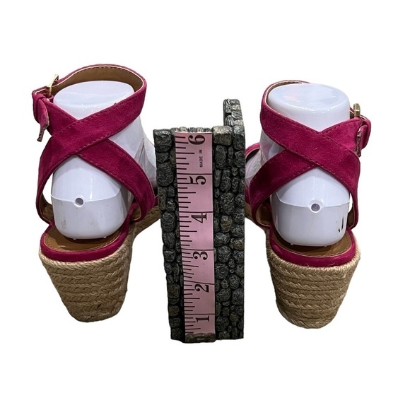 GH Bass & Co Pink Kendall Espadrille Wedge Sandals Size 7 Women’s - Picture 8 of 9